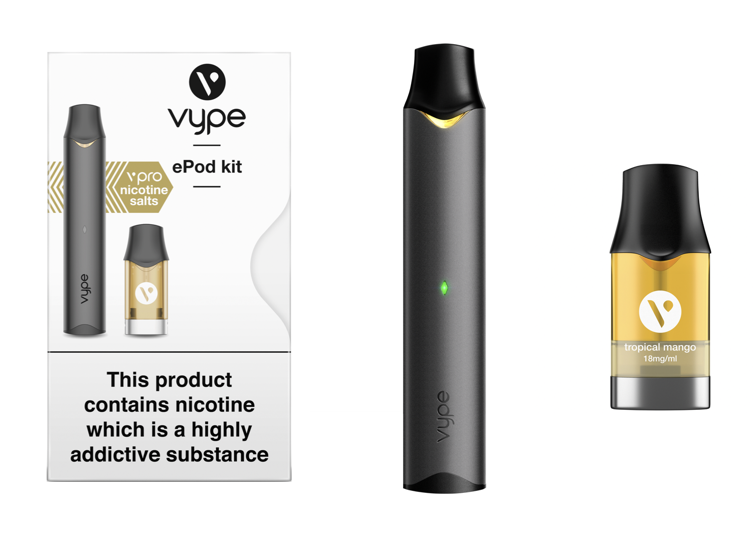  Vype launches new closed-pod system using nicotine salt e-liquid