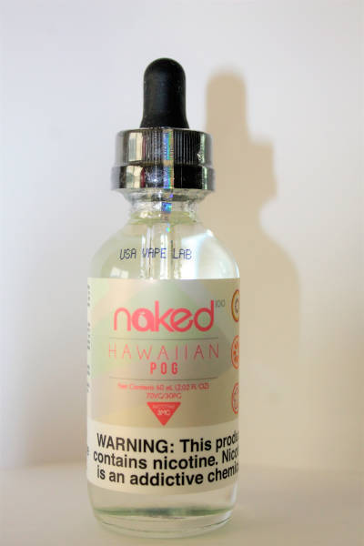 Naked 100 Hawaiian Pog e-liquid bottle