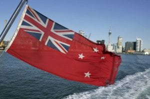 New Zealand flag on boat